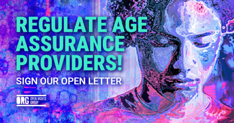 Call to action image encouraging people to sign a letter to DSIT asking them to regulate age assurance providers